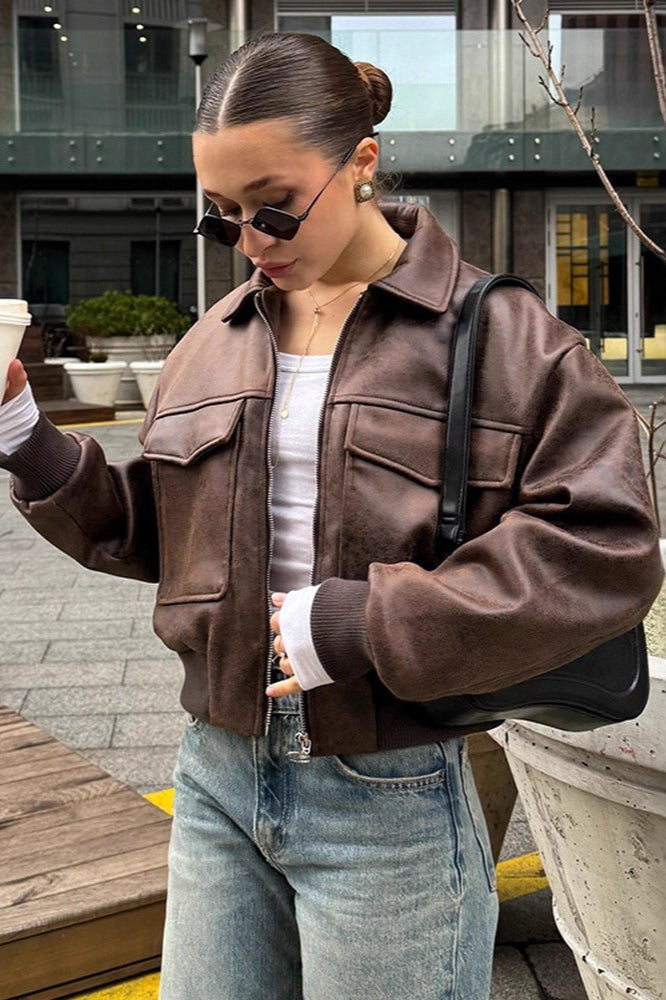 Chaqueta piloto Clean Line con bolsillos grandes