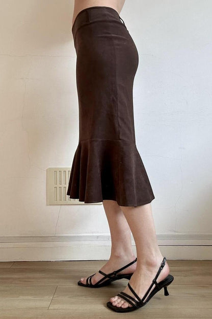 Suede Mermaid Bodycon Skirt