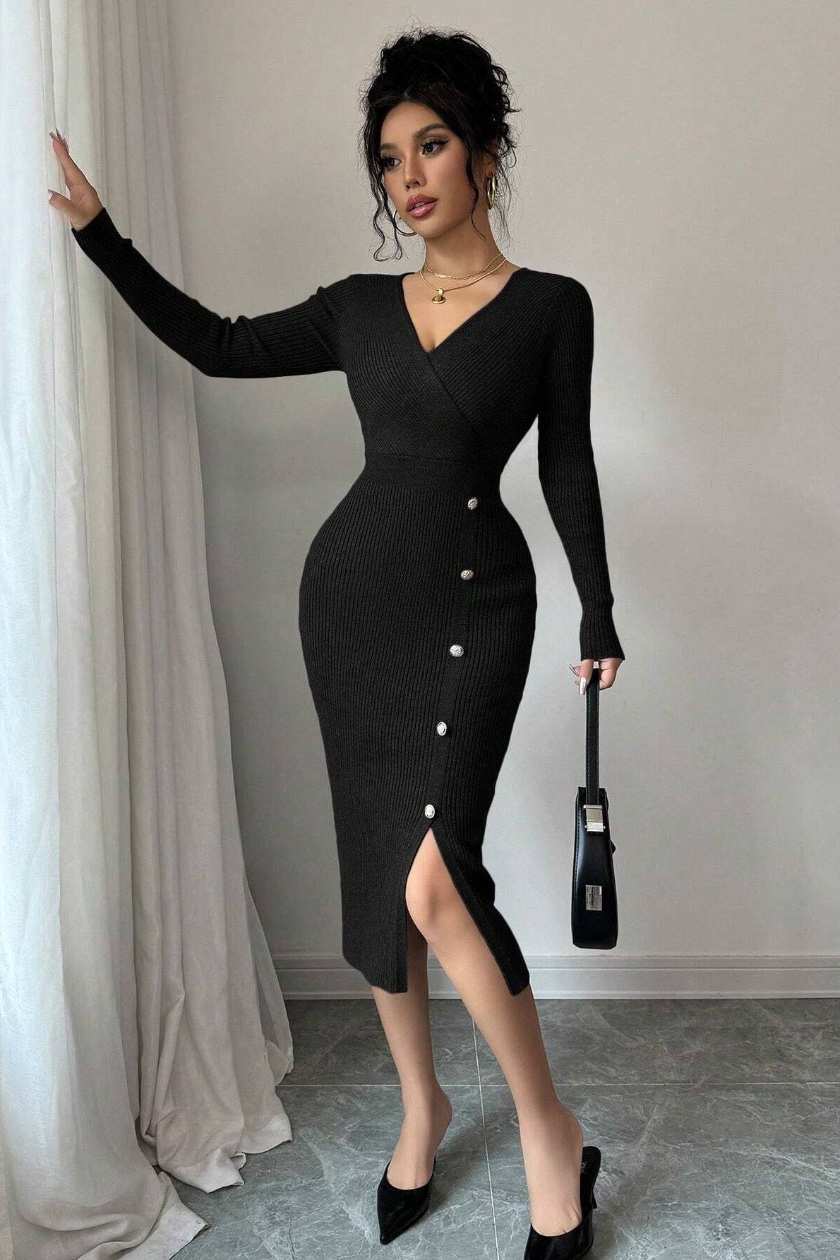 Vestido de punto midi ajustado