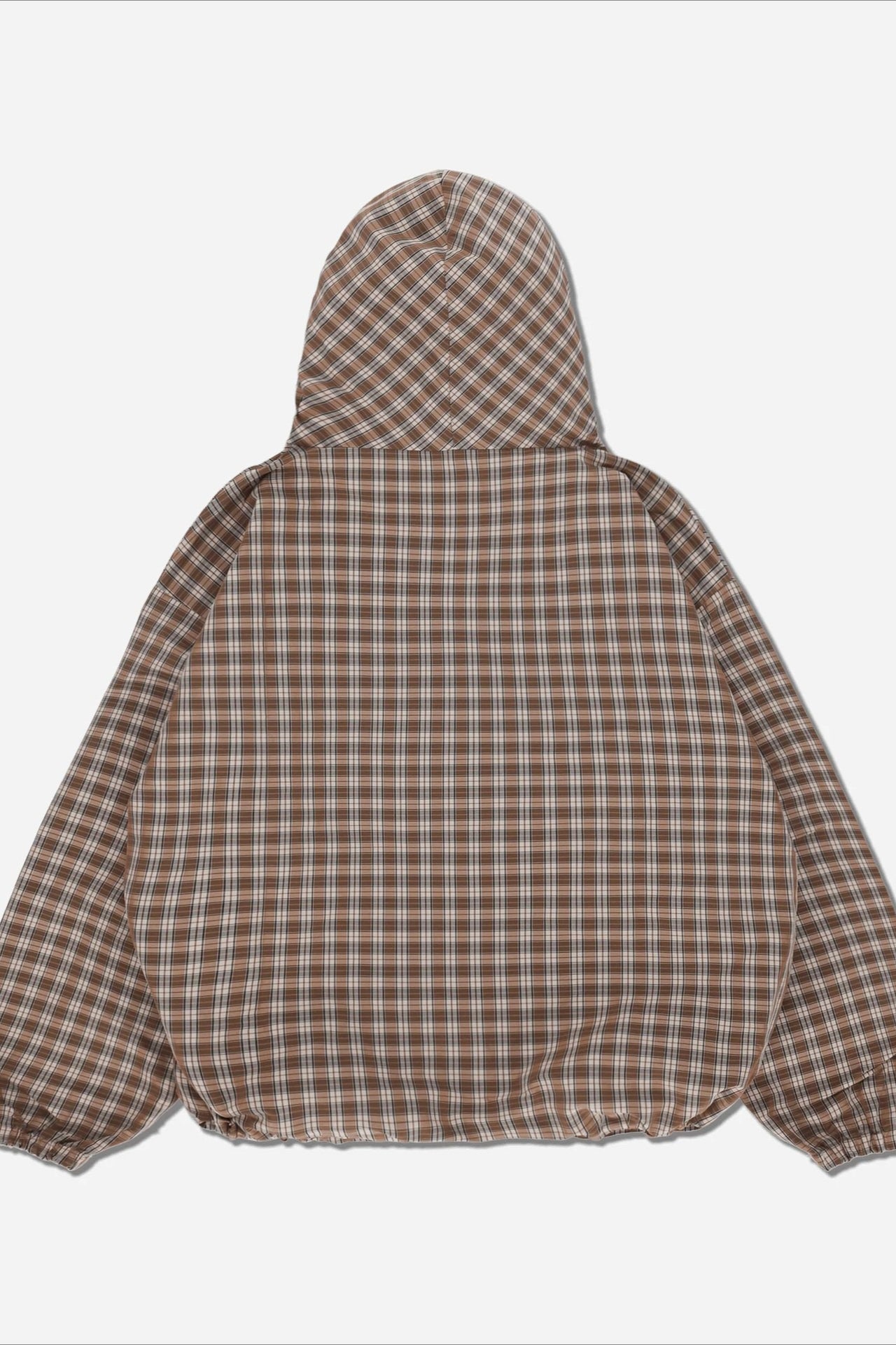 Sudadera con capucha de cuadros escoceses vintage y media tapeta con máscara