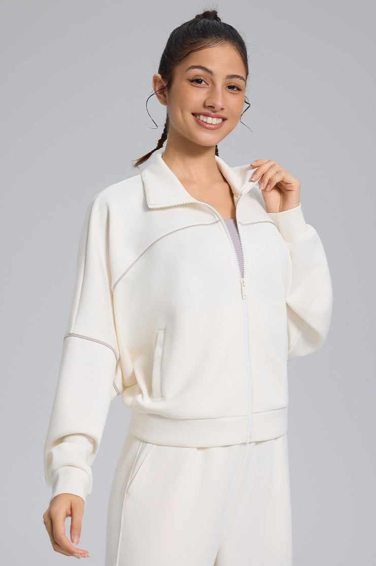 Chaqueta cárdigan con cremallera, suelta, deportiva, para exteriores, yoga, manga larga