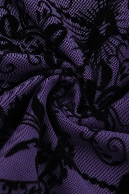 Sheer Floral Strap Gothic Dress