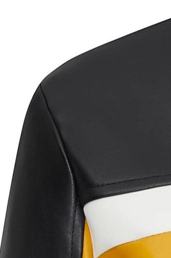 Chaqueta corta de PU colorblock