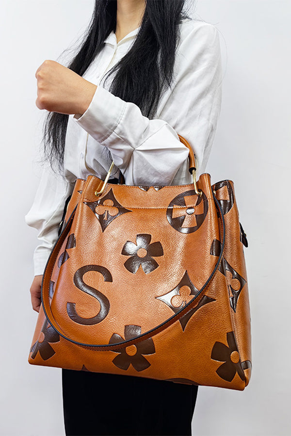 Stylish and Casual Large-capacity Embossed Shoulder Bag