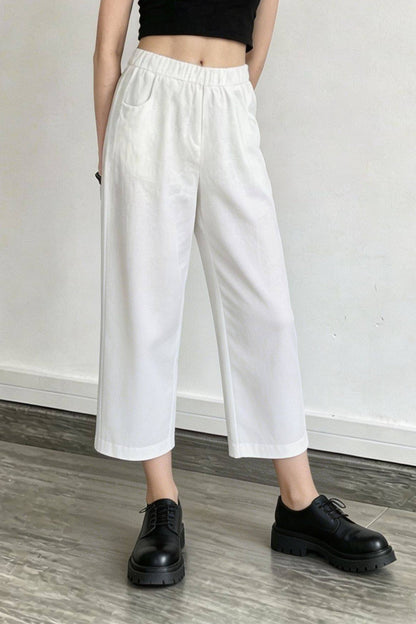Linen Relaxed Cropped Pants