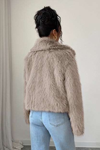 Plush Long Sleeve Elegant Maxi Coat