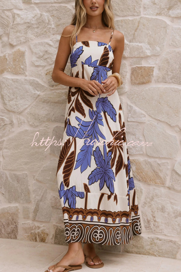 Floral Print Sleeveless Camisole Casual Vacation Maxi Dress