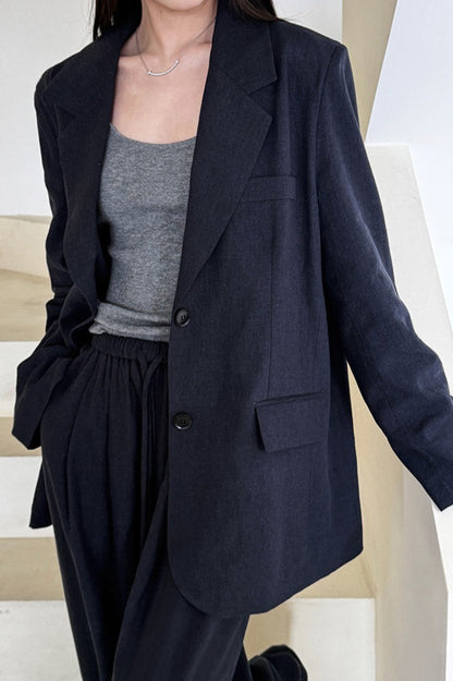 Casual Tencel Linen Suit Blazer