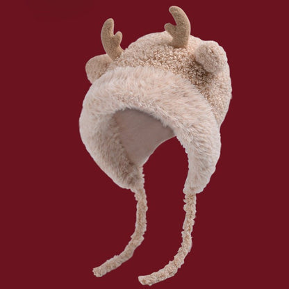 Gorro slouchy cómodo de felpa con orejeras