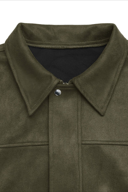 Cazadora bomber de imitación de ante con cuello de solapa