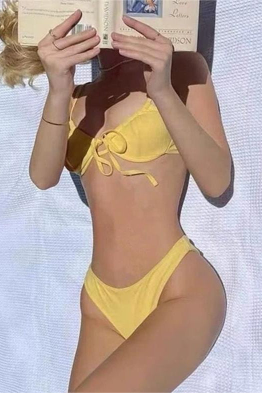 Conjunto de bikini triángulo de lazo liso