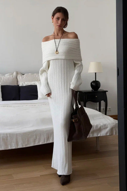 Vestido de punto entallado con un solo hombro