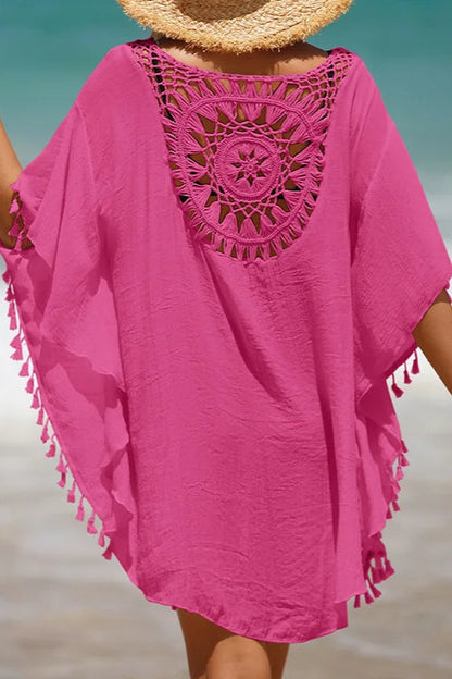 Vestido playero de ganchillo estilo bohemio