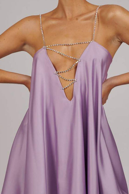 Vestido de fiesta sexy con cuello en V profundo y espalda descubierta