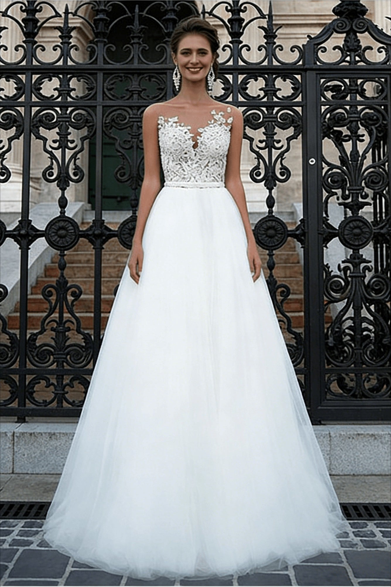 Elegant Minimalist Lace Wedding Dress