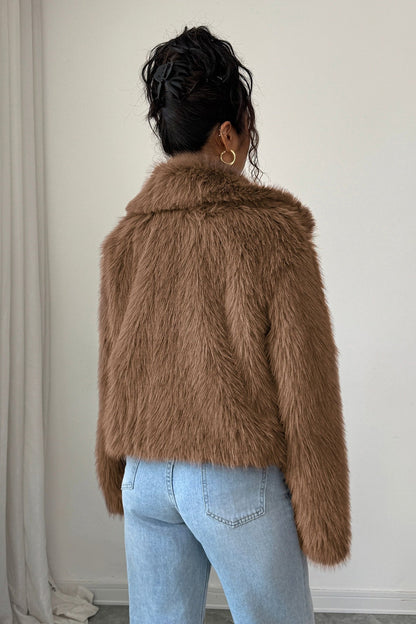 Plush Long Sleeve Elegant Maxi Coat