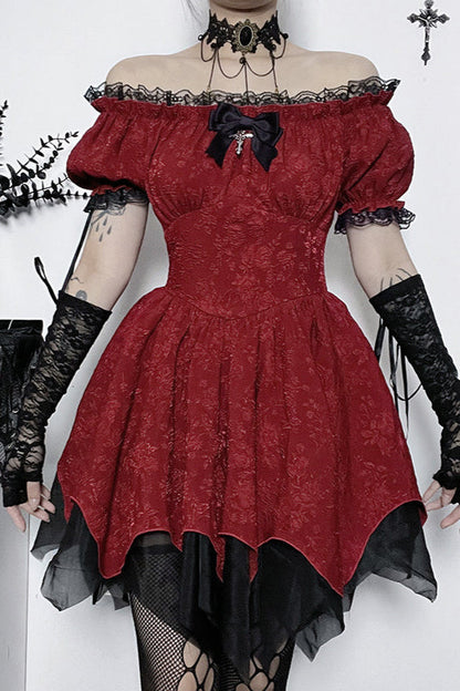 Off Shoulder Slim Gothic Dress
