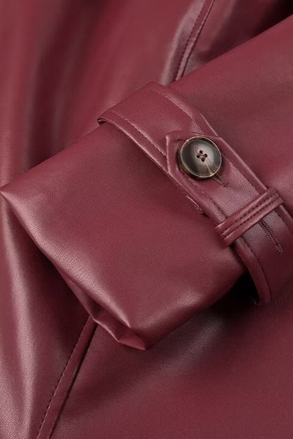 Gabardina suelta de piel