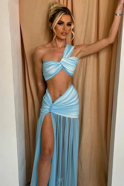 Vestido bohemio asimétrico con top corto
