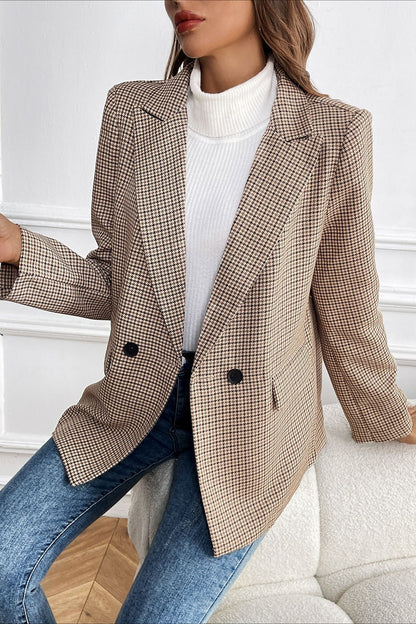 Blazer elegante e informal de pata de gallo vintage