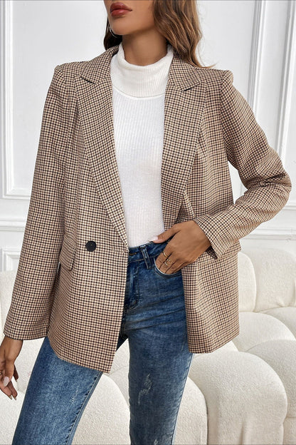 Blazer elegante e informal de pata de gallo vintage