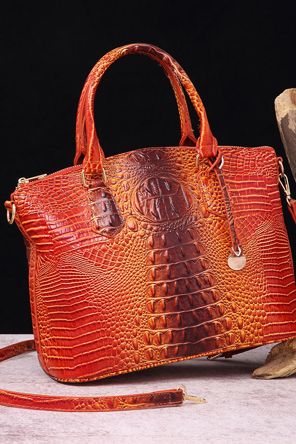 Retro Multi-color Crocodile-patterned Handbag/crossbody Bag