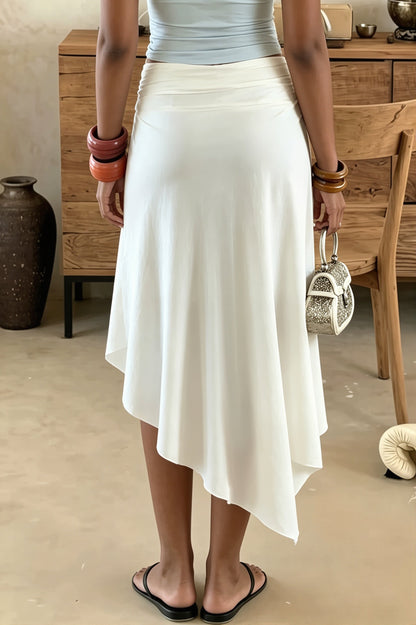Elegant Floral Irregular Mesh Skirt