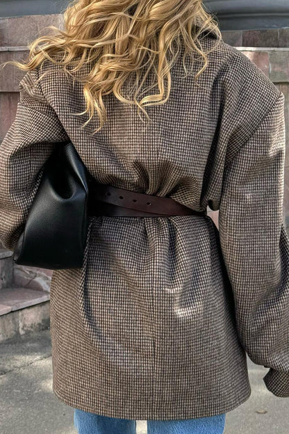 Structured Double Breasted Tweed Coat