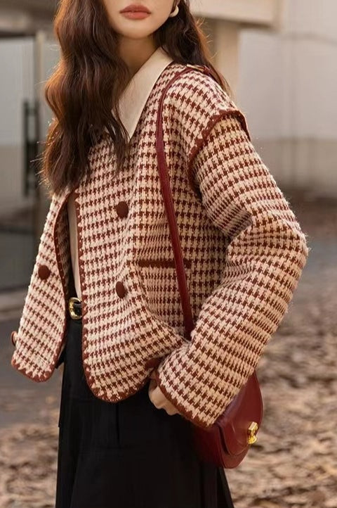 Chaqueta Corta de Tweed y Pata de Gallo