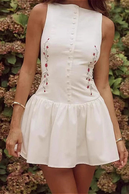 Fitted Embroidered Boho Dress