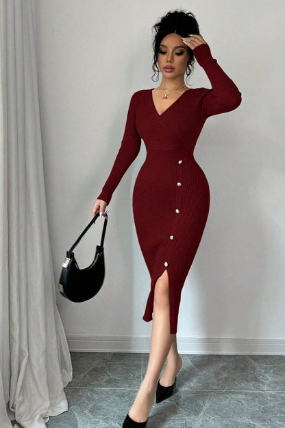 Vestido de punto midi ajustado
