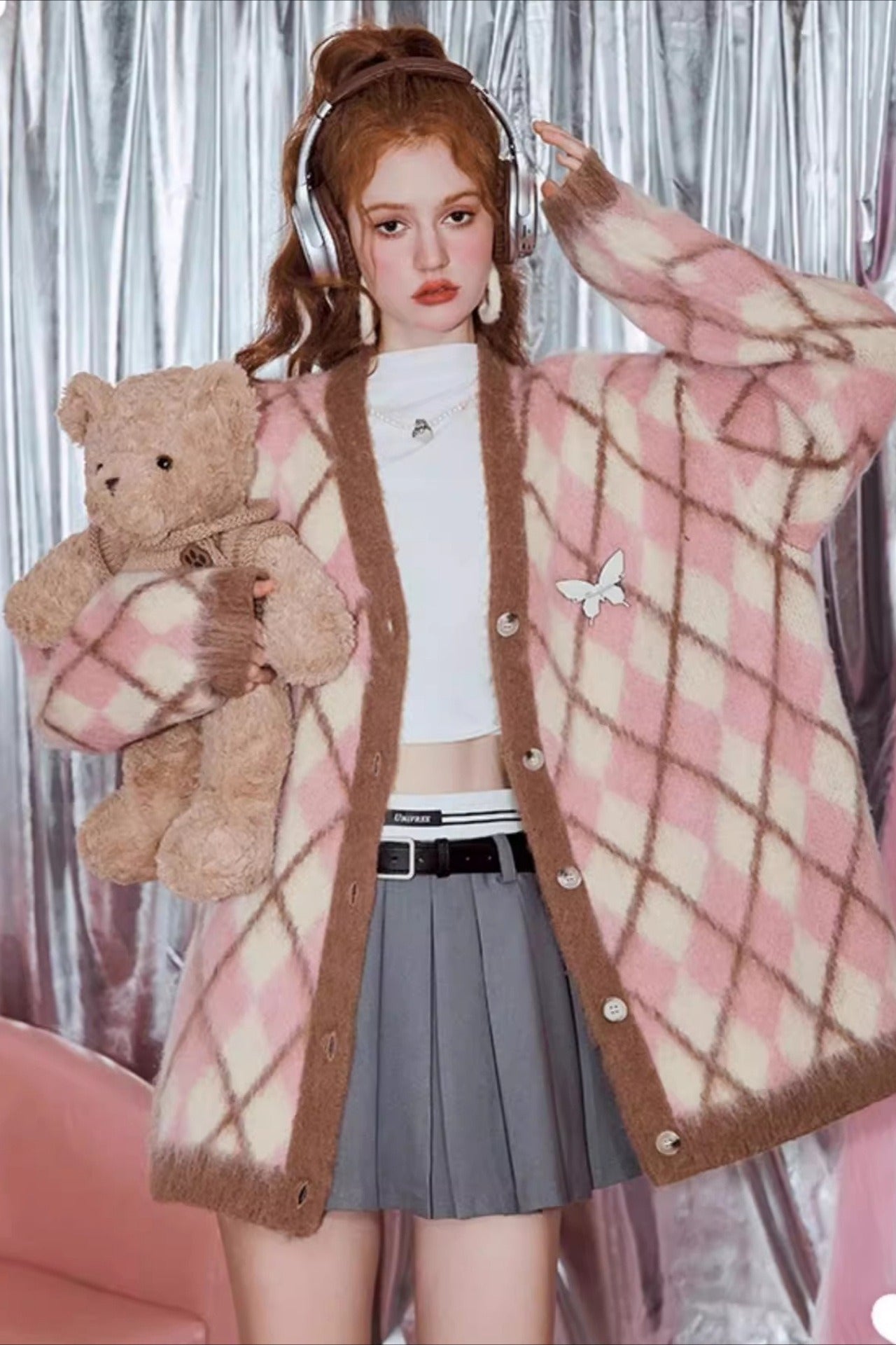 Vintage Argyle Mohair Cardigan