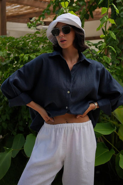 Camisa informal suelta de moda para ir al trabajo