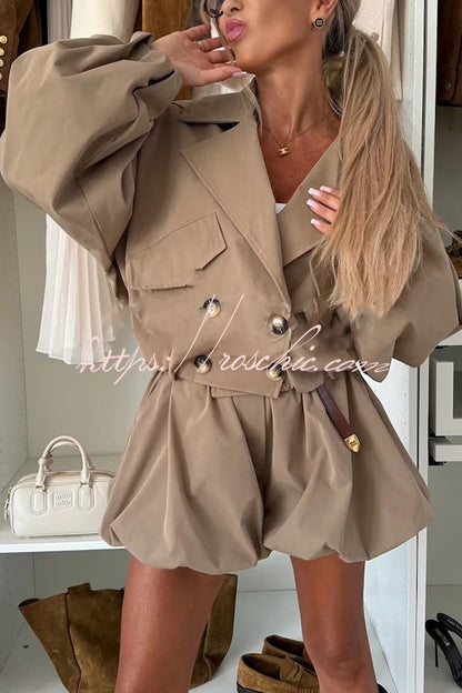 Fashion Style High Rise Elastic Waist Pocketed  Bloomer Shorts (Shipped Within 24 Hours)