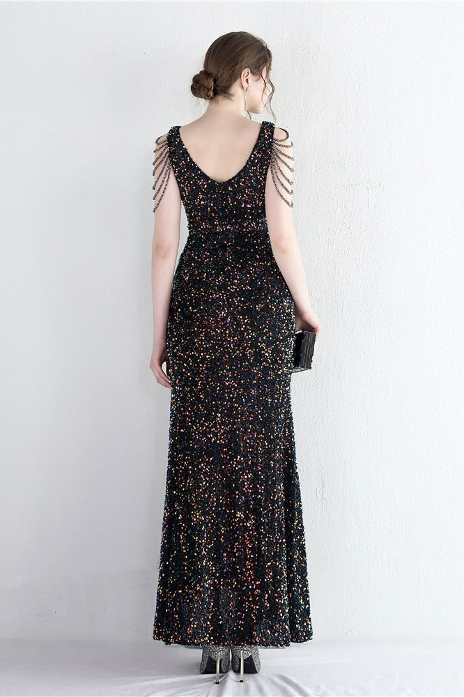 Vestido de Gala Sirena con Cuentas Distintivas