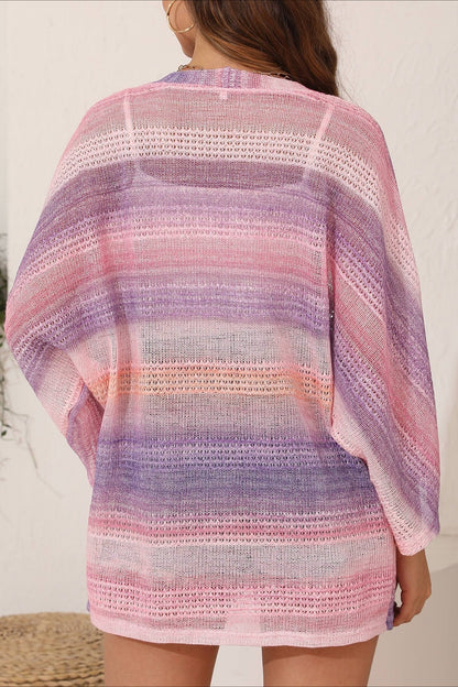 Cárdigan holgado de crochet teñido anudado