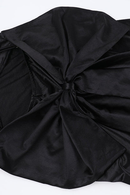 Satin Bowknot Strap Party Dress