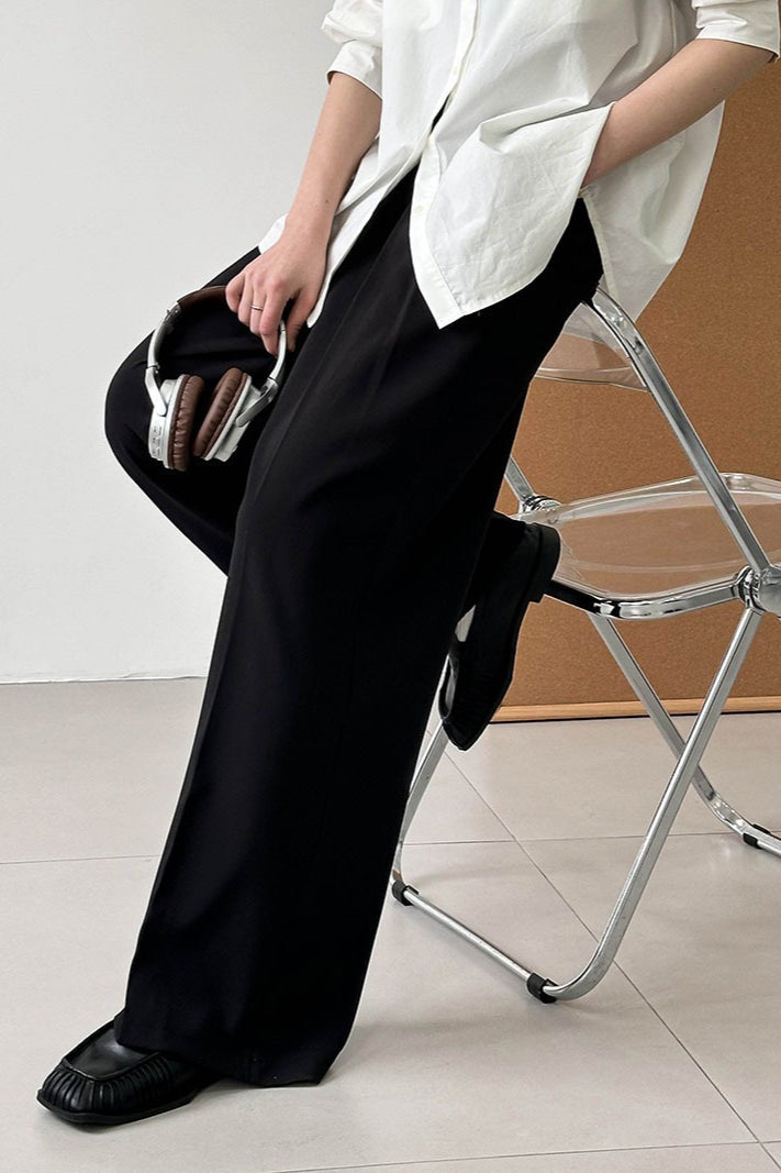 High Waist Draped Vintage Loose Tailored Pants