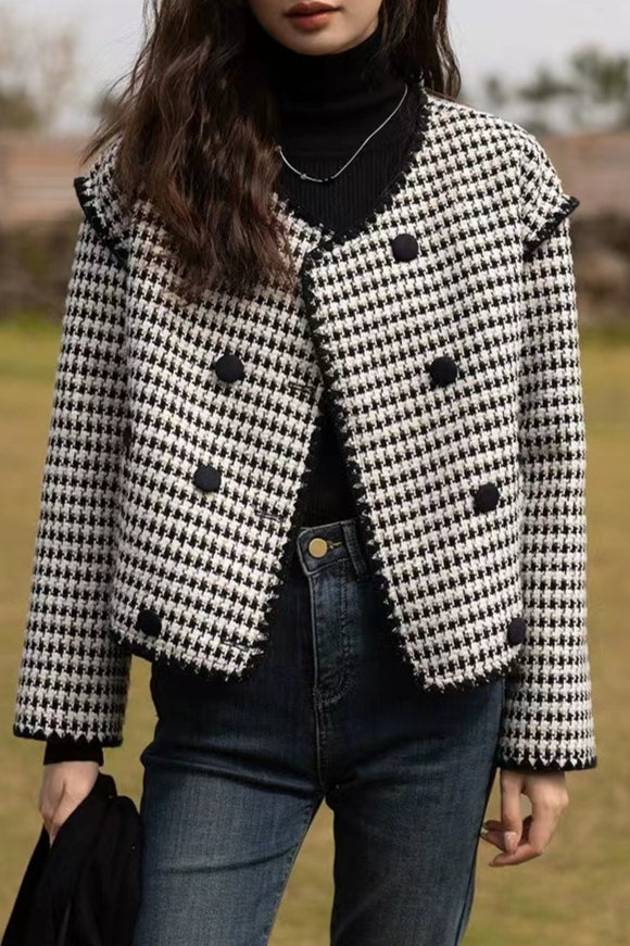 Chaqueta Corta de Tweed y Pata de Gallo