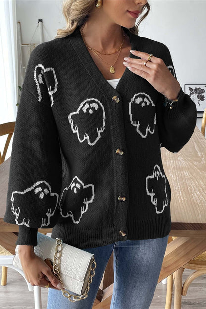 Cárdigan de punto Jacquard con botones