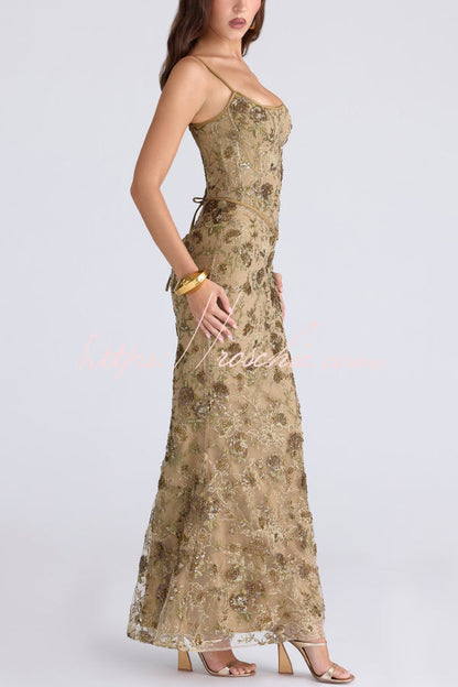 Stylish Sleeveless Halter-neck Slim-fit Backless Tie-up Elegant Maxi Dress