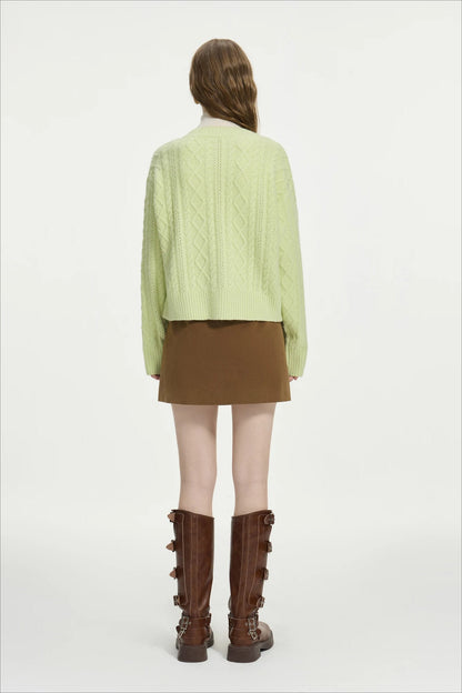 Chic Colorblock Knit Casual Cardigan