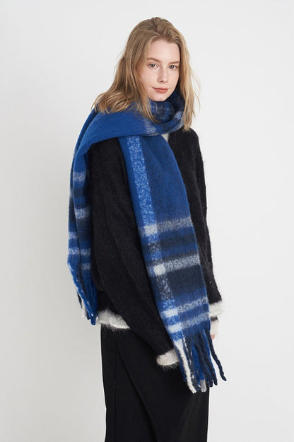 Vintage Plaid Cozy Knit Scarf