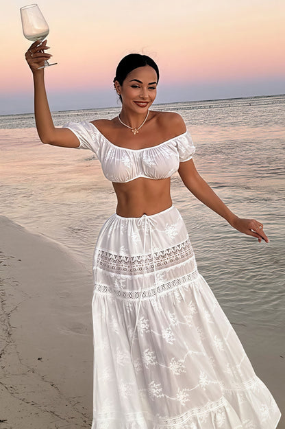 Conjunto de camisola corta y falda de talle alto Pure Desire