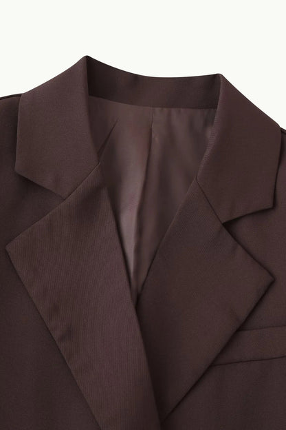 High-Waisted Button Blazer