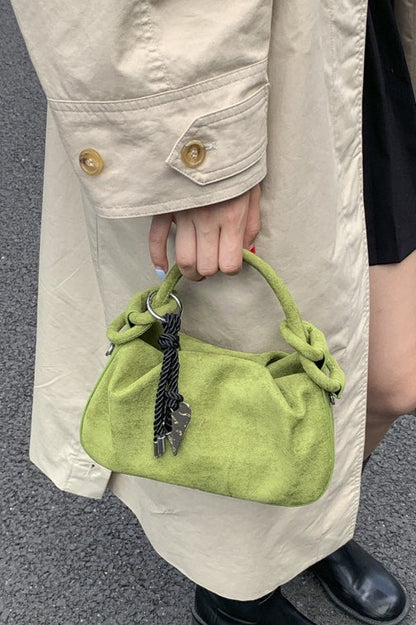Bolso Bandolera Elegante Vintage con Charm de Nube Plisado