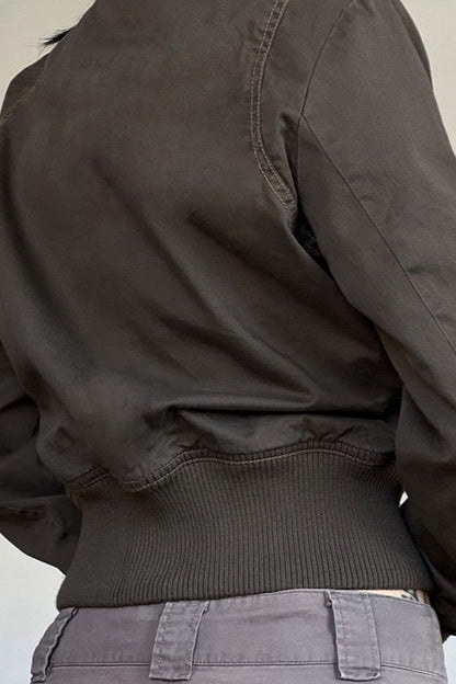 Retro Notch Collar Belted Jacket