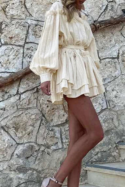 Elegante vestido bohemio de manga farol