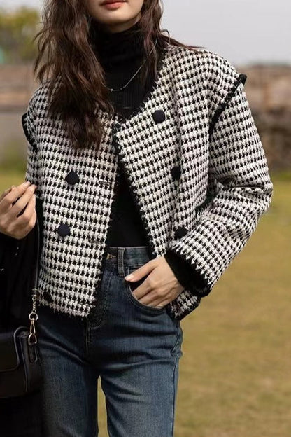 Chaqueta Corta de Tweed y Pata de Gallo