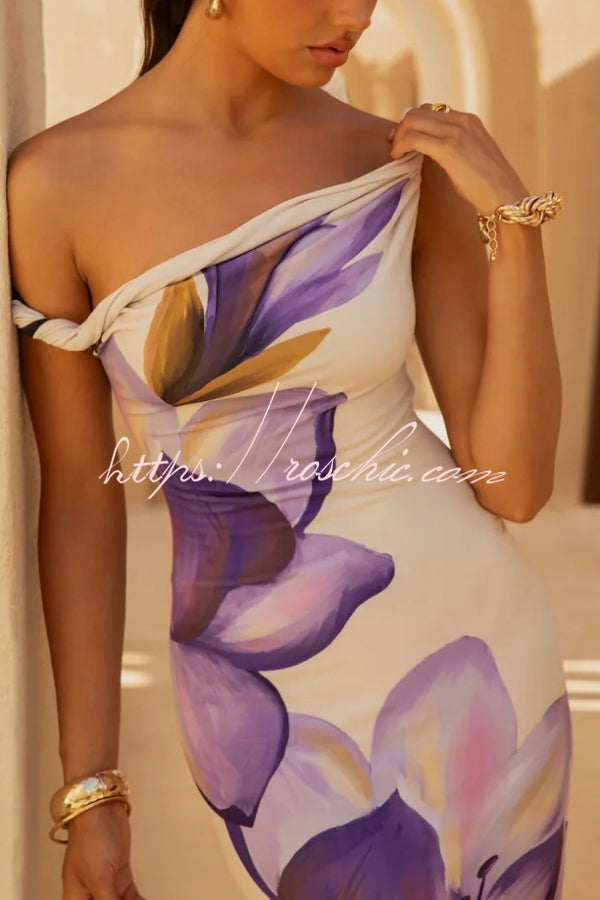 Stylish Off-shoulder Fitted Elegant Fishtail Maxi Dress
